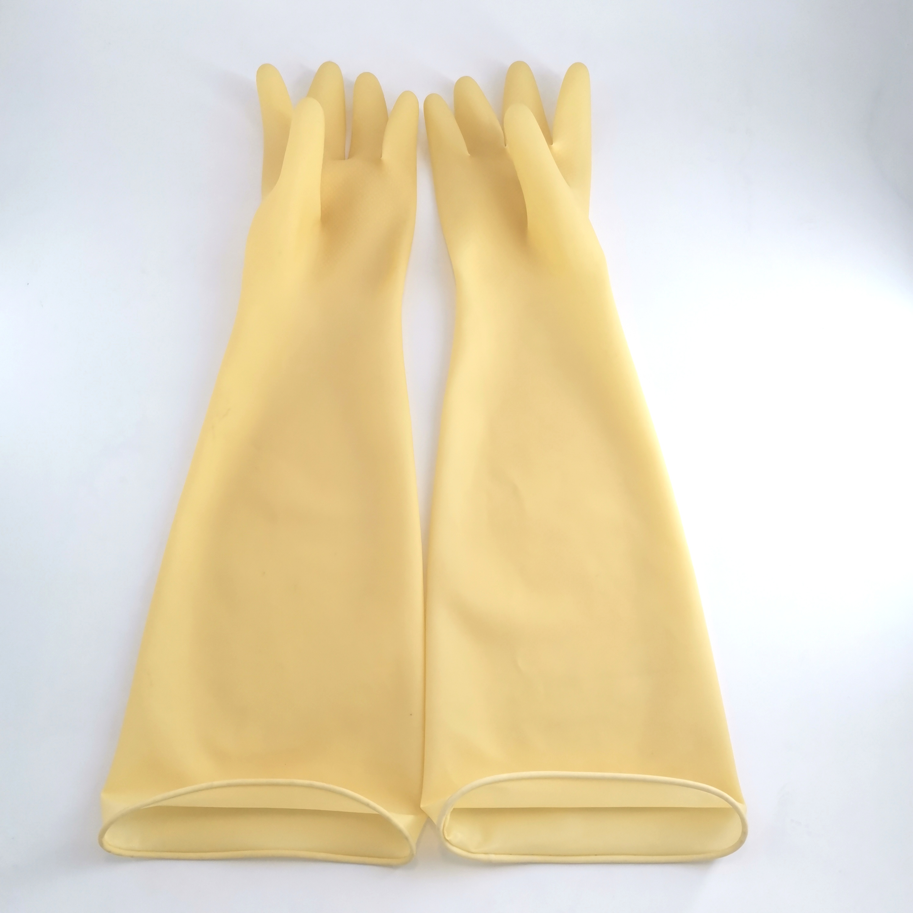 55cm 21.5" inch wrinkle Grip Black Chemical Resistance Heavy Duty Work Industrial Rubber Glove