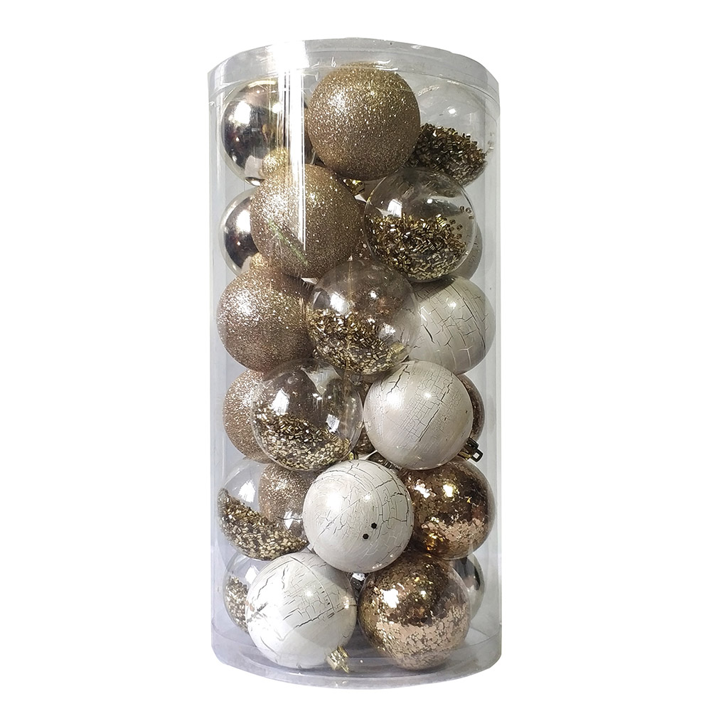 30CT Christmas Tree Ornaments 6CM Plastic Christmas Ball