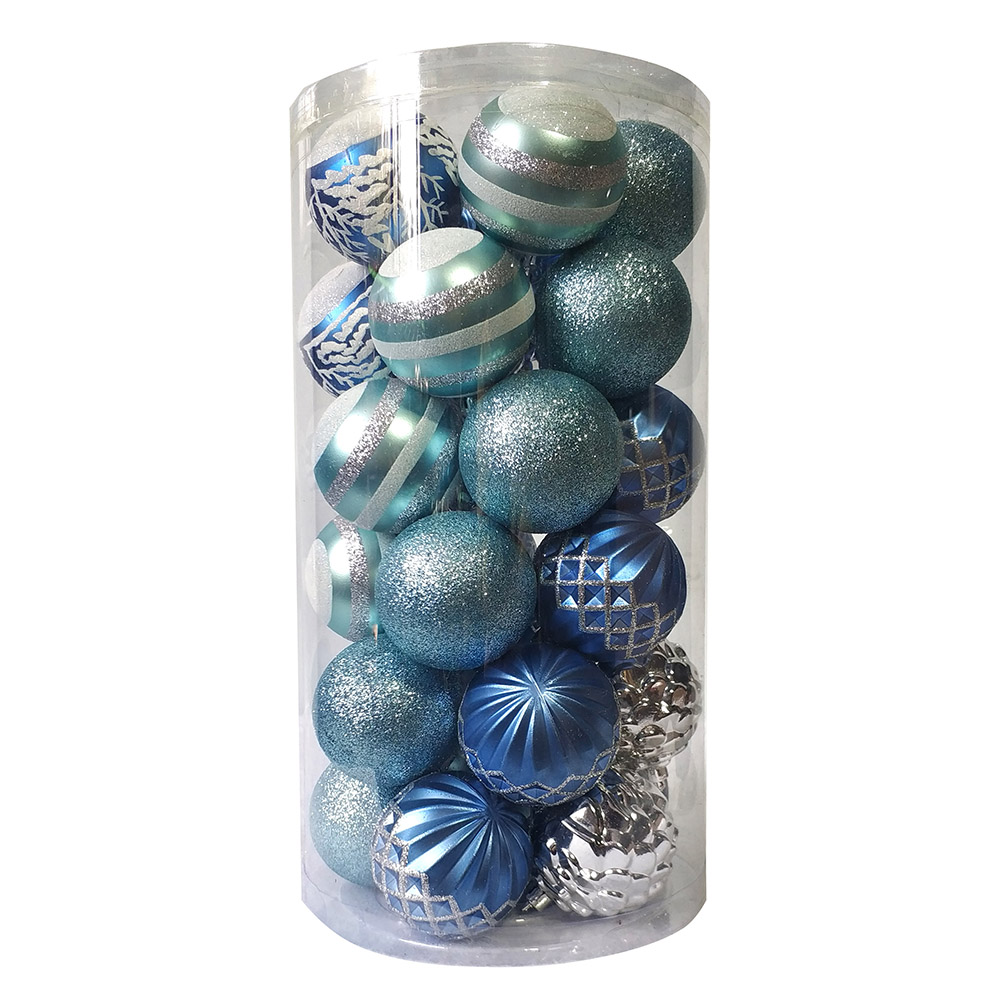 30CT Christmas Tree Ornaments 6CM Plastic Christmas Ball