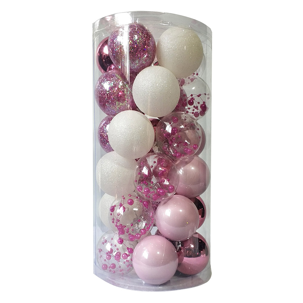 30CT Christmas Tree Ornaments 6CM Plastic Christmas Ball