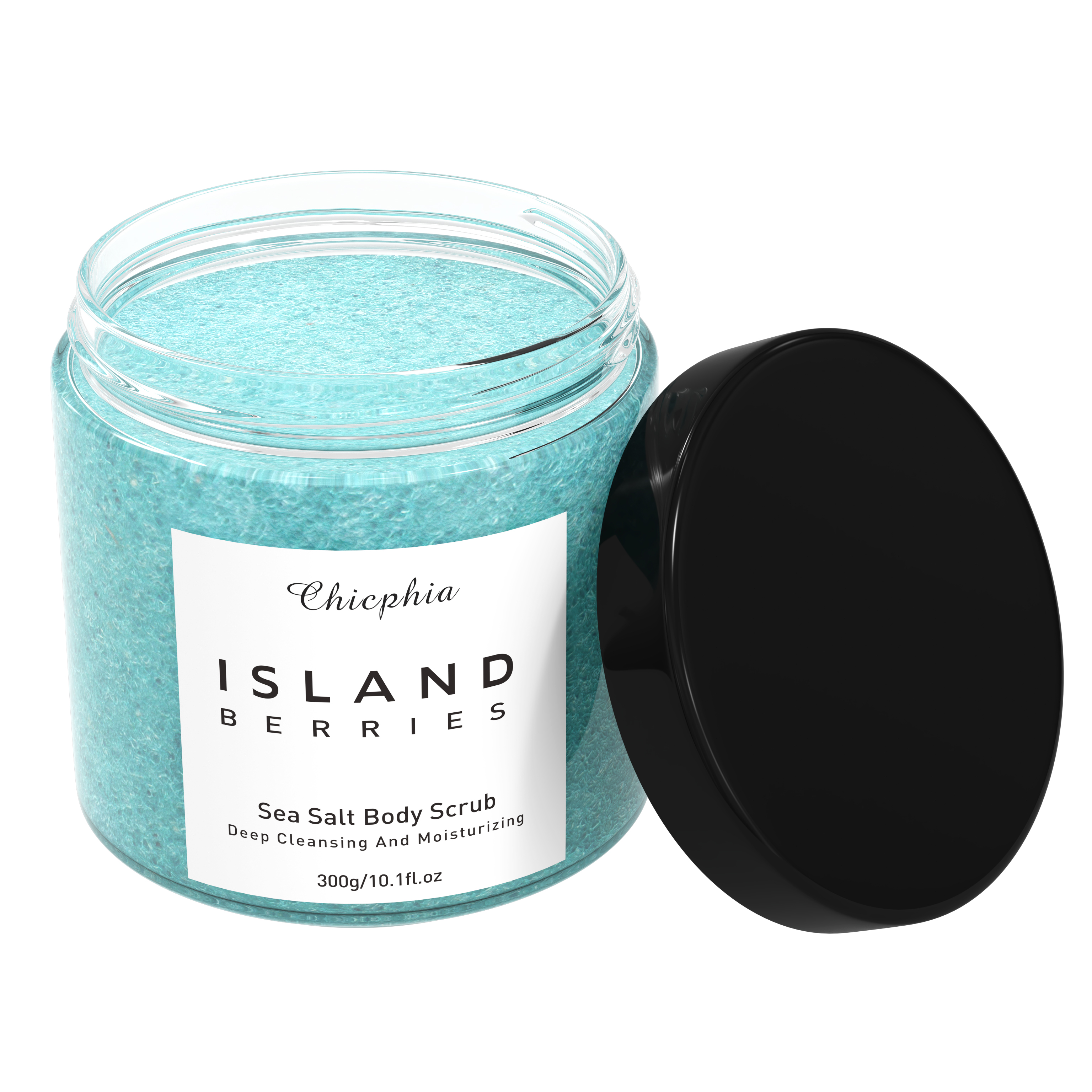 Chicphia Brand 300g Sea Salt Body Scrub Island Berries