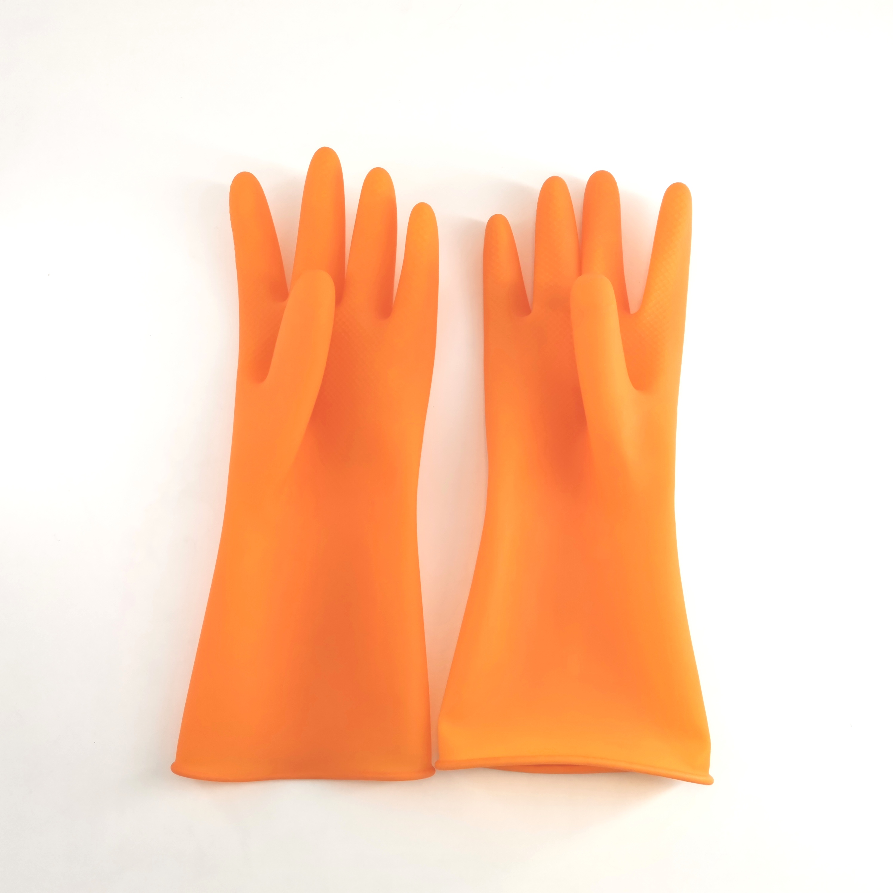 100% latex series 14" inches orange industrial safety rubber latex gloves with smooth surface palm