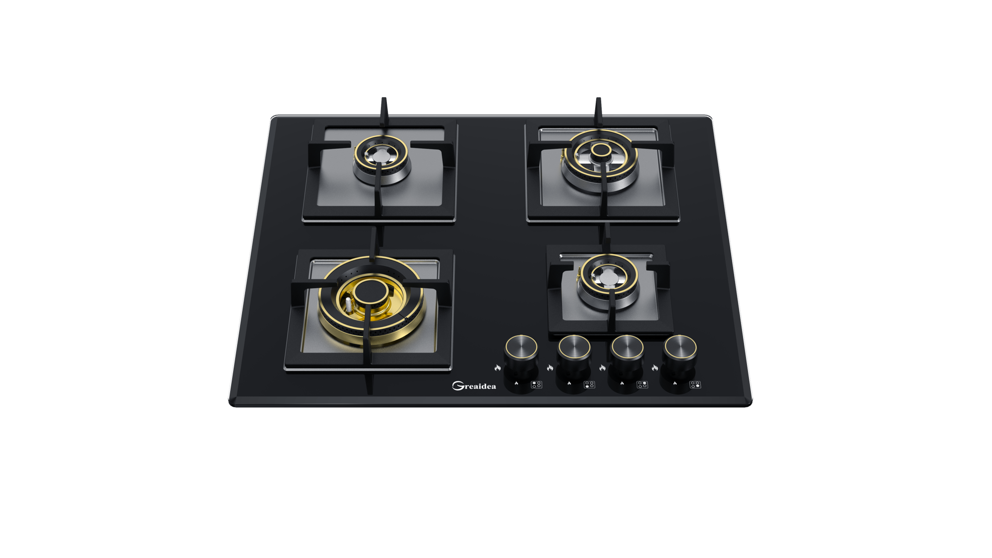 Greaidea built in 4 Burner Gas Hob Gas Stove Gas Cooktop Glass600F4SF