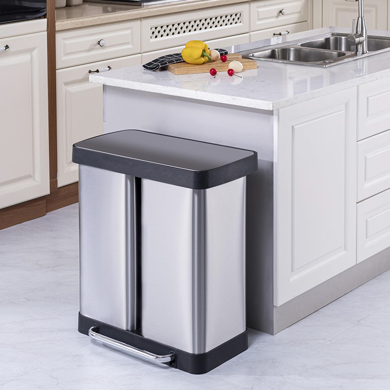 SW6923 60L 66L 72L stainless steel/powder coated/ fingerprint proof/soft close garbage bin/waste bin