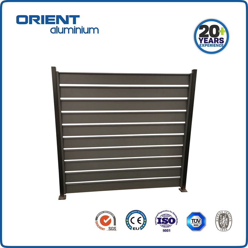 Decorative anti climb outdoor Garden Aluminum Privacy Fence Horizontal Slat Fence panels