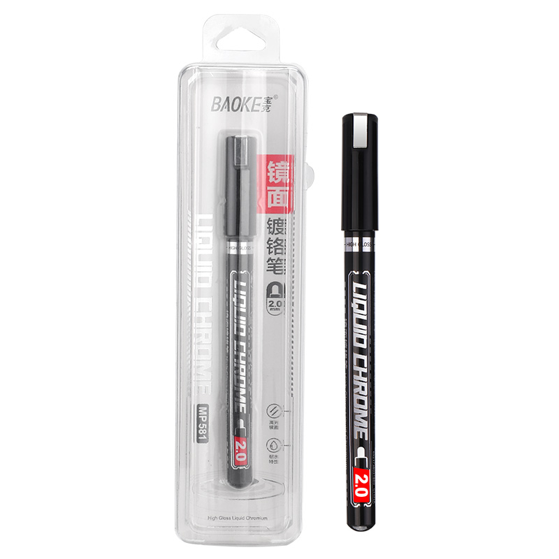MP580 paint marker mirror effect craftwork pen 1.0mm 2.0mm 4.0mm glitter silver
