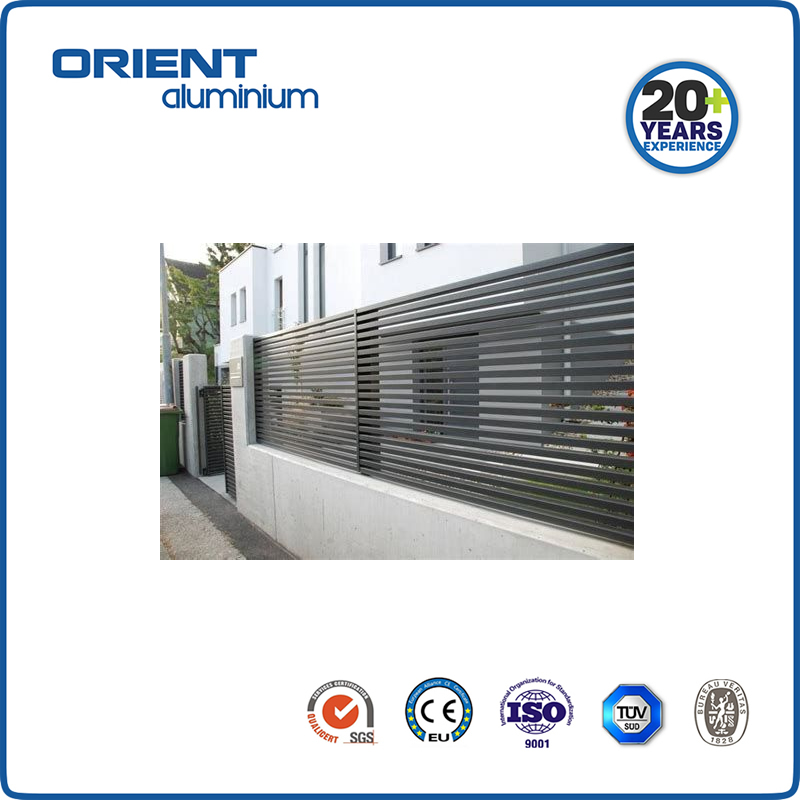 Garden Aluminum Balcony Privacy Fence Profile Louver Frame Bar Horizontal Slat Fencing