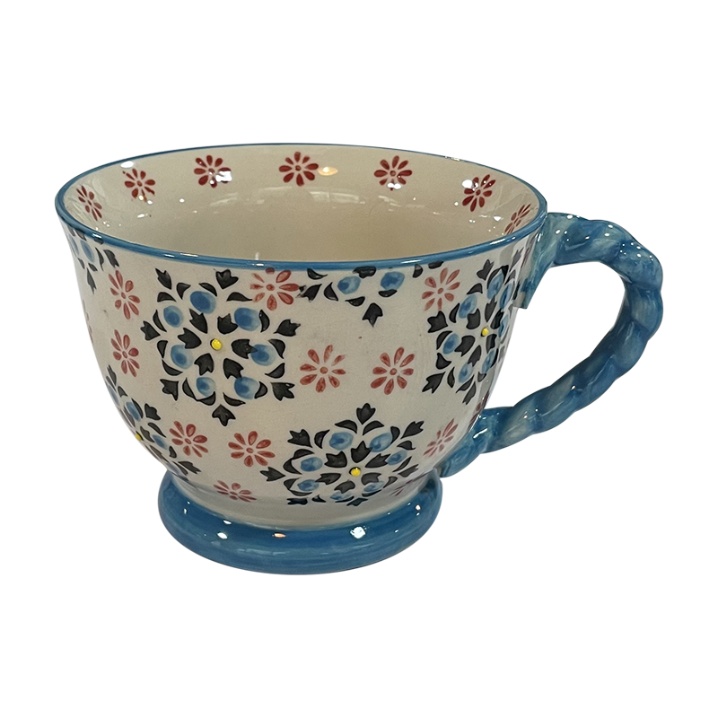 12oz porcelain hand painted coffe cup,