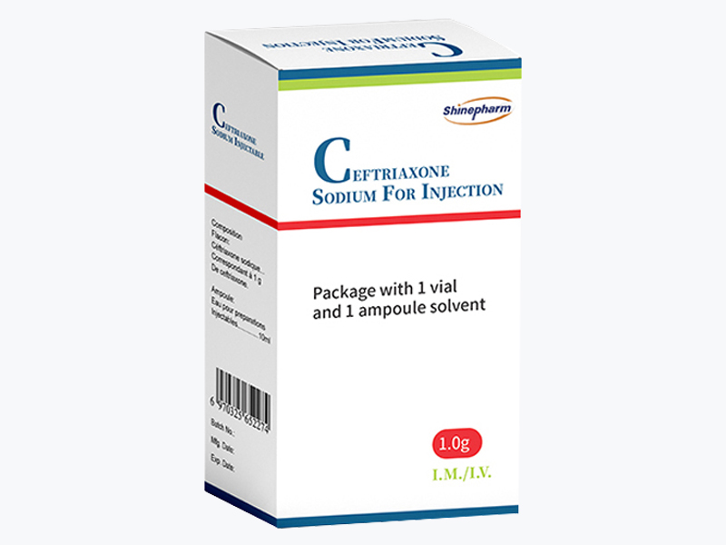 Ceftriaxone injection 1g/10ml with 10ml water