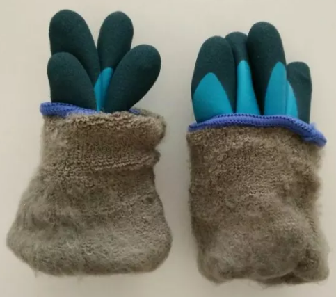 Acrylic Liner Foam Latex doube plam winter gloves