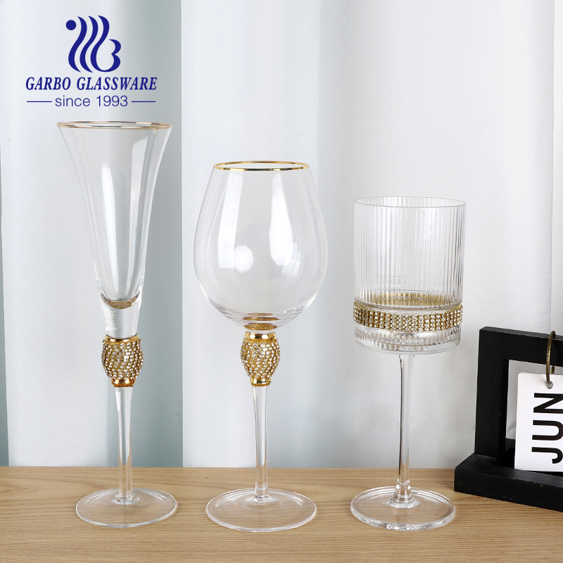 355ml Handmade Rhinestone Diamond Studded Stemware Glasses Wine Glass