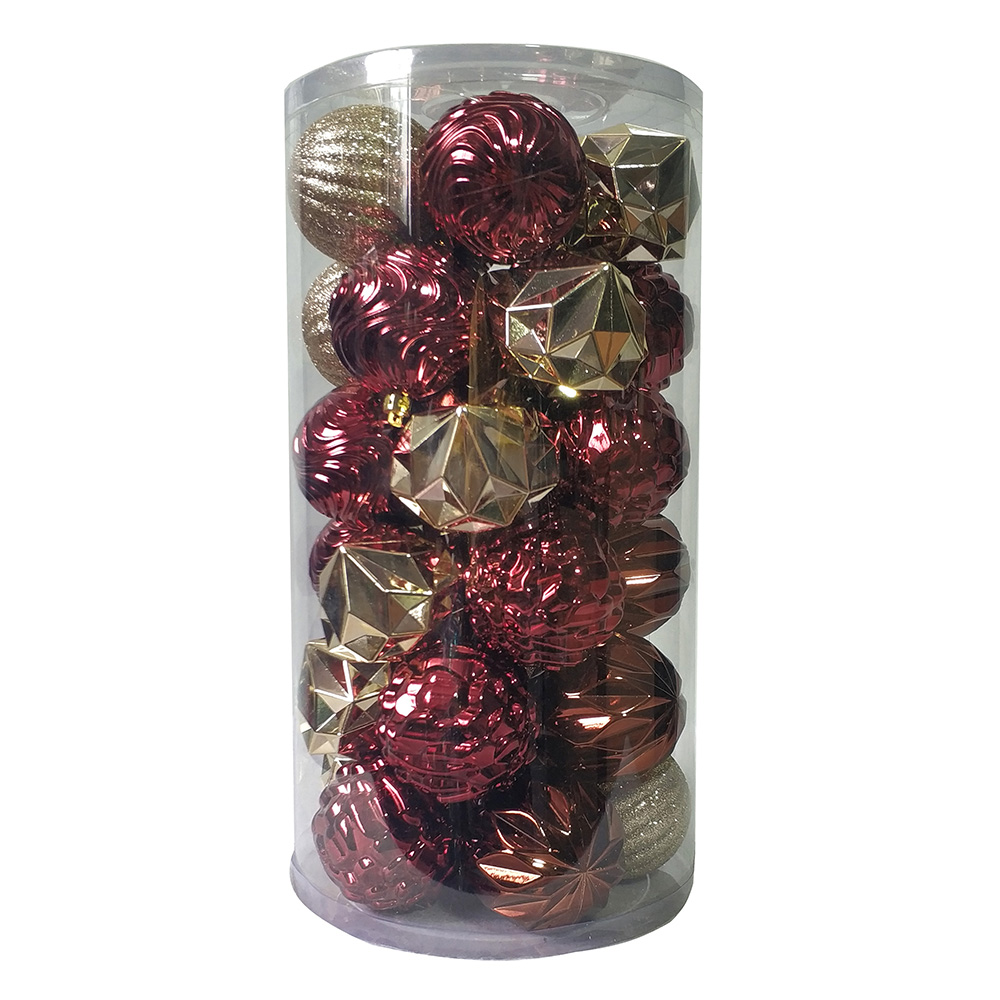 30CT Christmas Tree Ornaments 7CM Plastic Christmas Ball