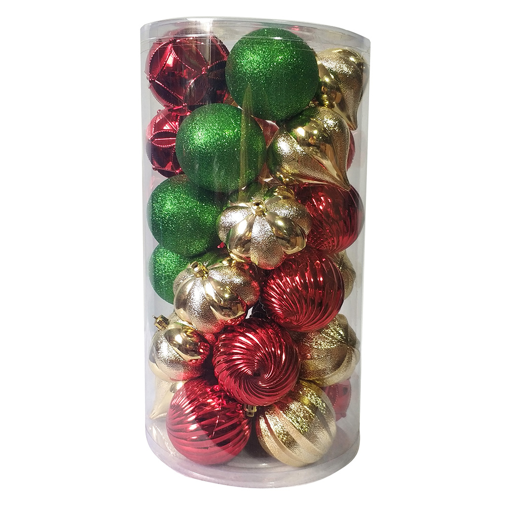 30CT Christmas Tree Ornaments 7CM Plastic Christmas Ball