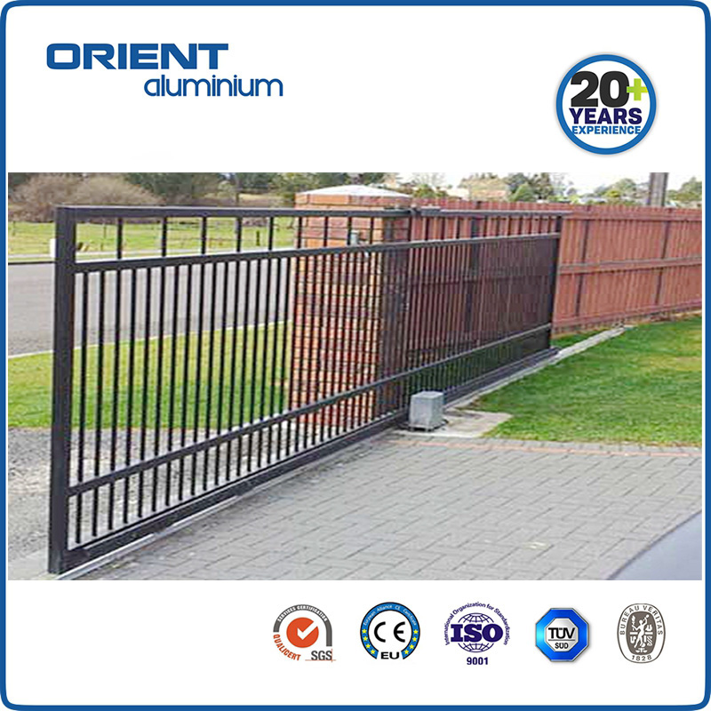 Decorative Aluminium Industrial Metal Driveway Gate, Nice Looking Swing Gate Aluminum