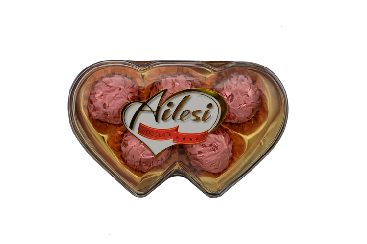 5pc Twist Heart Chocolate
