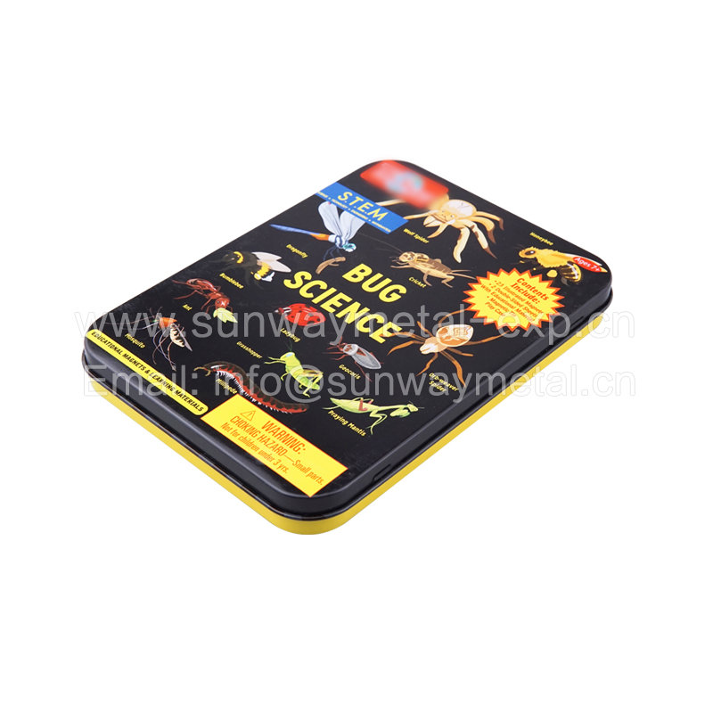 Hinged puzzle game tin box puzzle game packaging