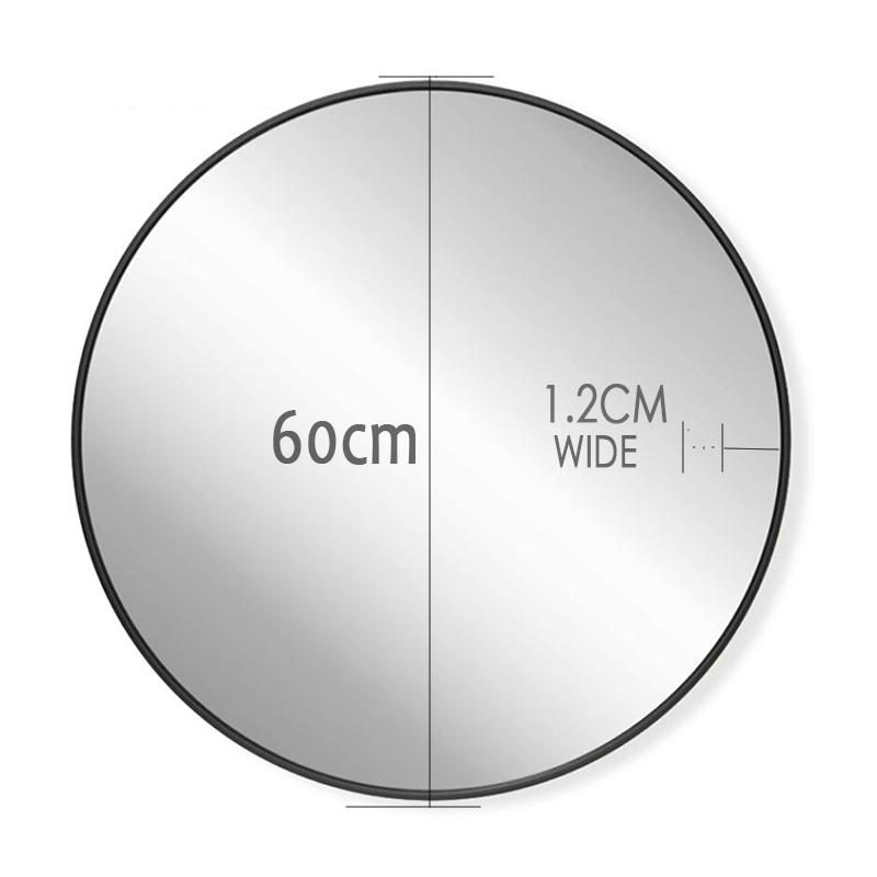 Nordic modern luxury black round wall bathroom mirror espejo Wholesale metal wall mirror decorative