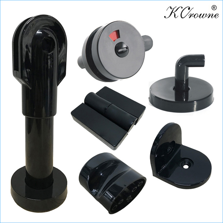 Anti-rust Cheap HPL Bathroom Toilet Cubicle Partition Black Grey Nylon Hardware Accessories Fittings