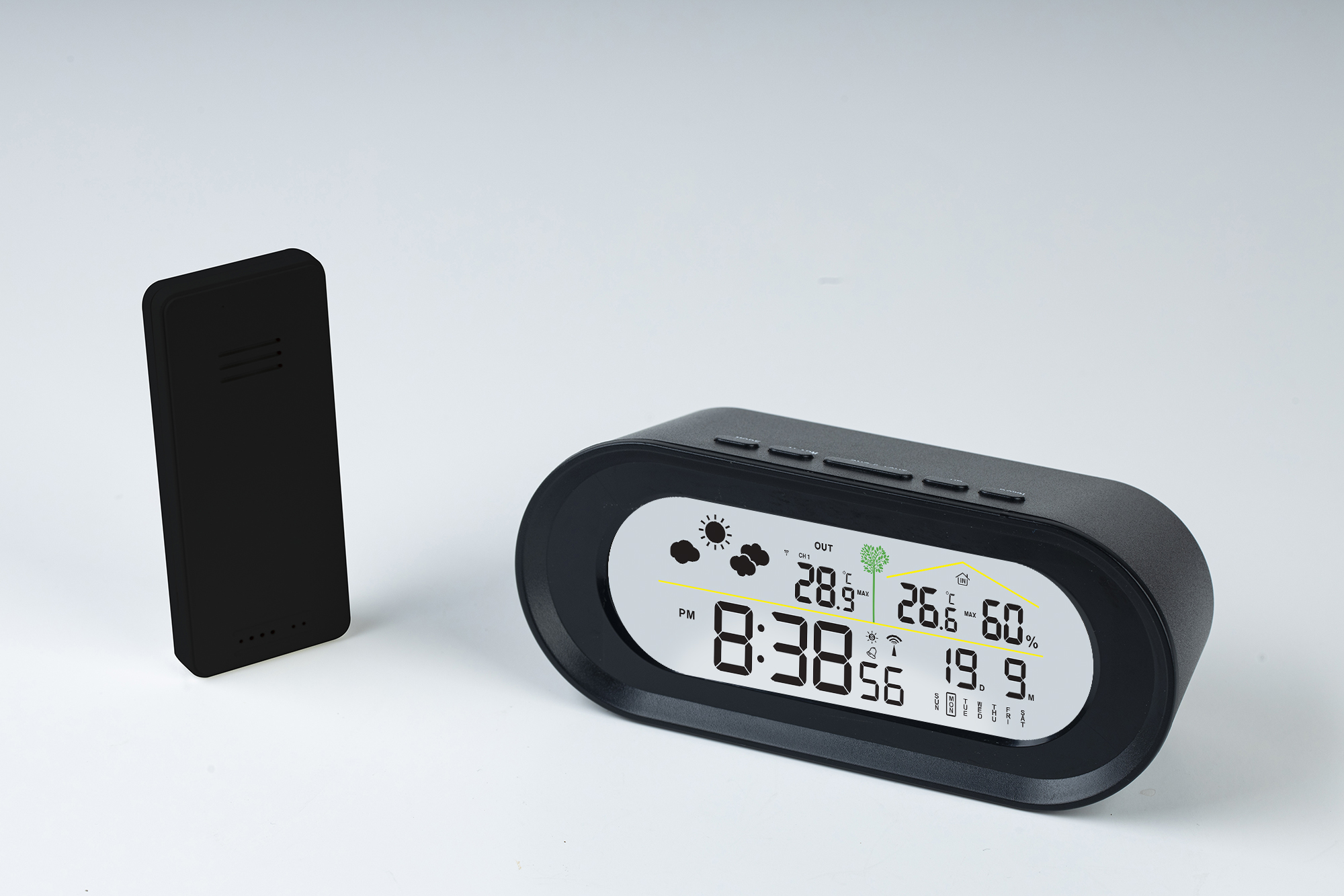 color screen multifunction RF weather station clock