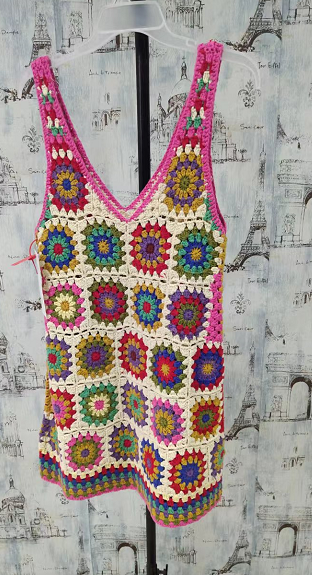 Fashionable hand crochet 100% cotton sweater vest