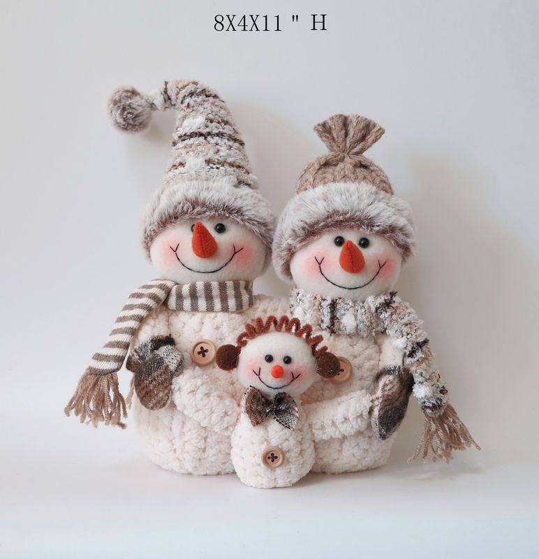 Light Brown Series Snowman Family Christmas Decoration