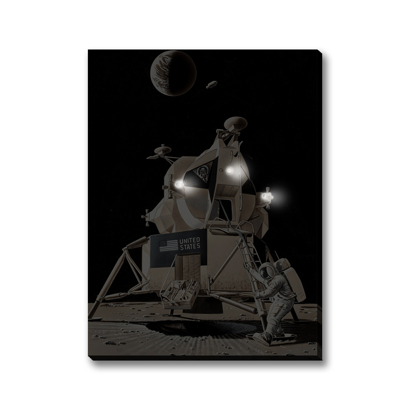 Light up the LED lights space planet poster canvas painting