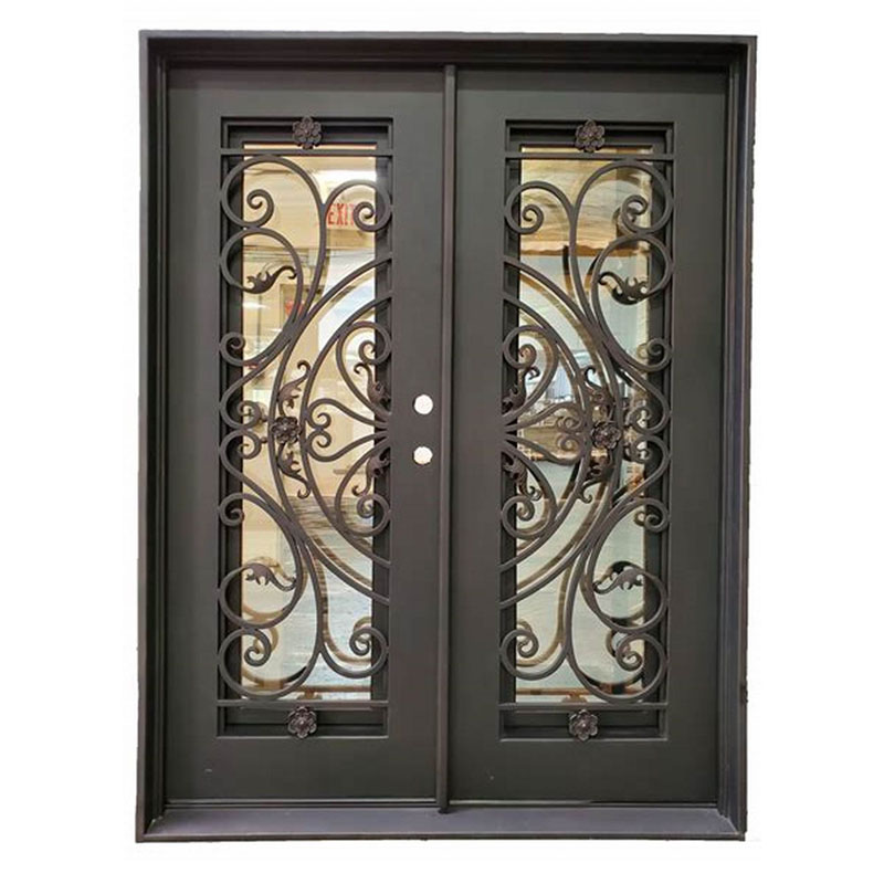 Square top double front entry door main door design