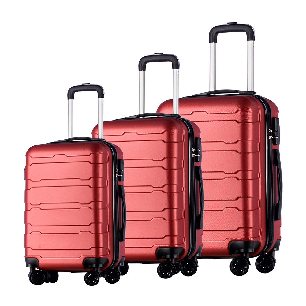 Custom cabin 4 wheels trolley carry-on travelling bags ABS suitcase luggage sets