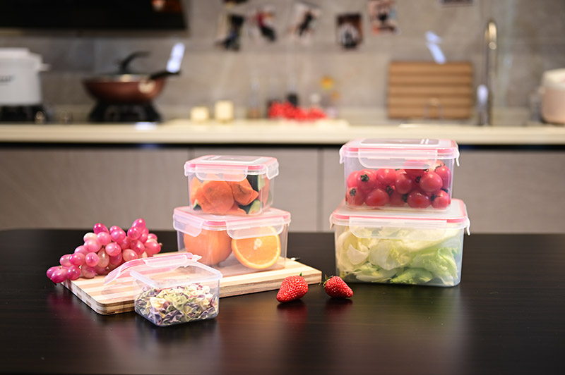 Elam Set of 5 Square Airtight Plastic Food Container