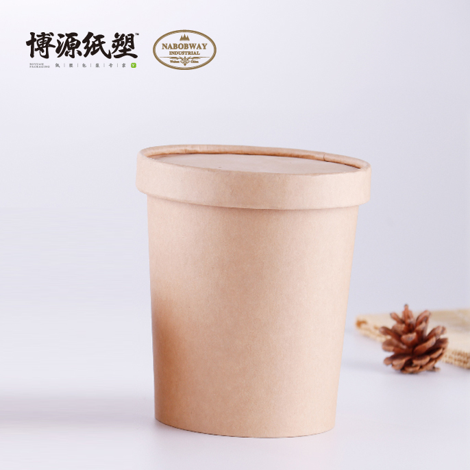 Disposable Takeaway Kraft Paper Soup Cup Bowl Food Container