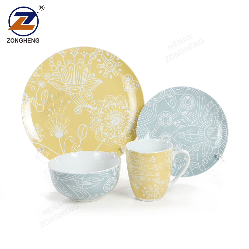 Decal ceramic tableware set