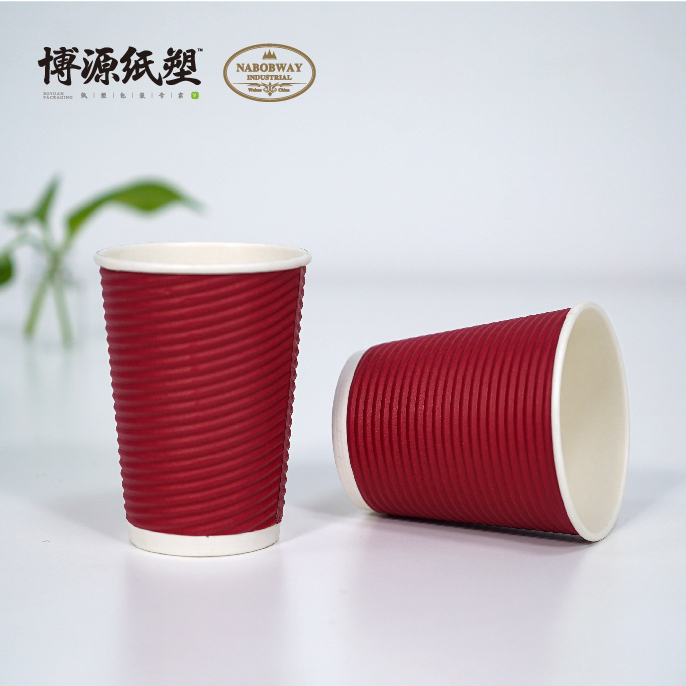 Heat-Resistant Design Disposable Paper Cup Ripple Wall Cup