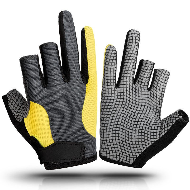 Hot sale 3 Fingerless custom Lightweight Uv Protection anti-slip outdoor Fishing Gloves