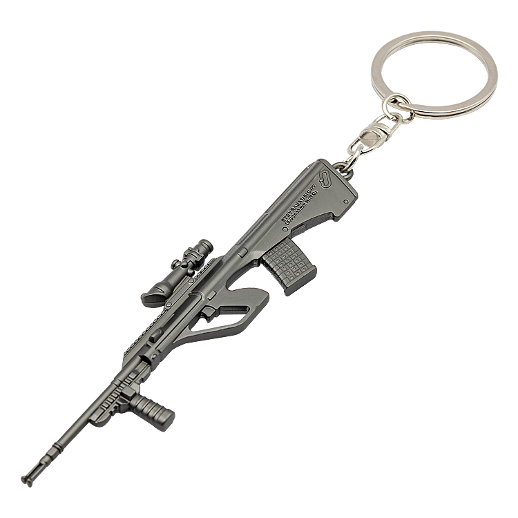 Qaulity Fashion Custom Zinc Alloy Keyrings Gun Keychain