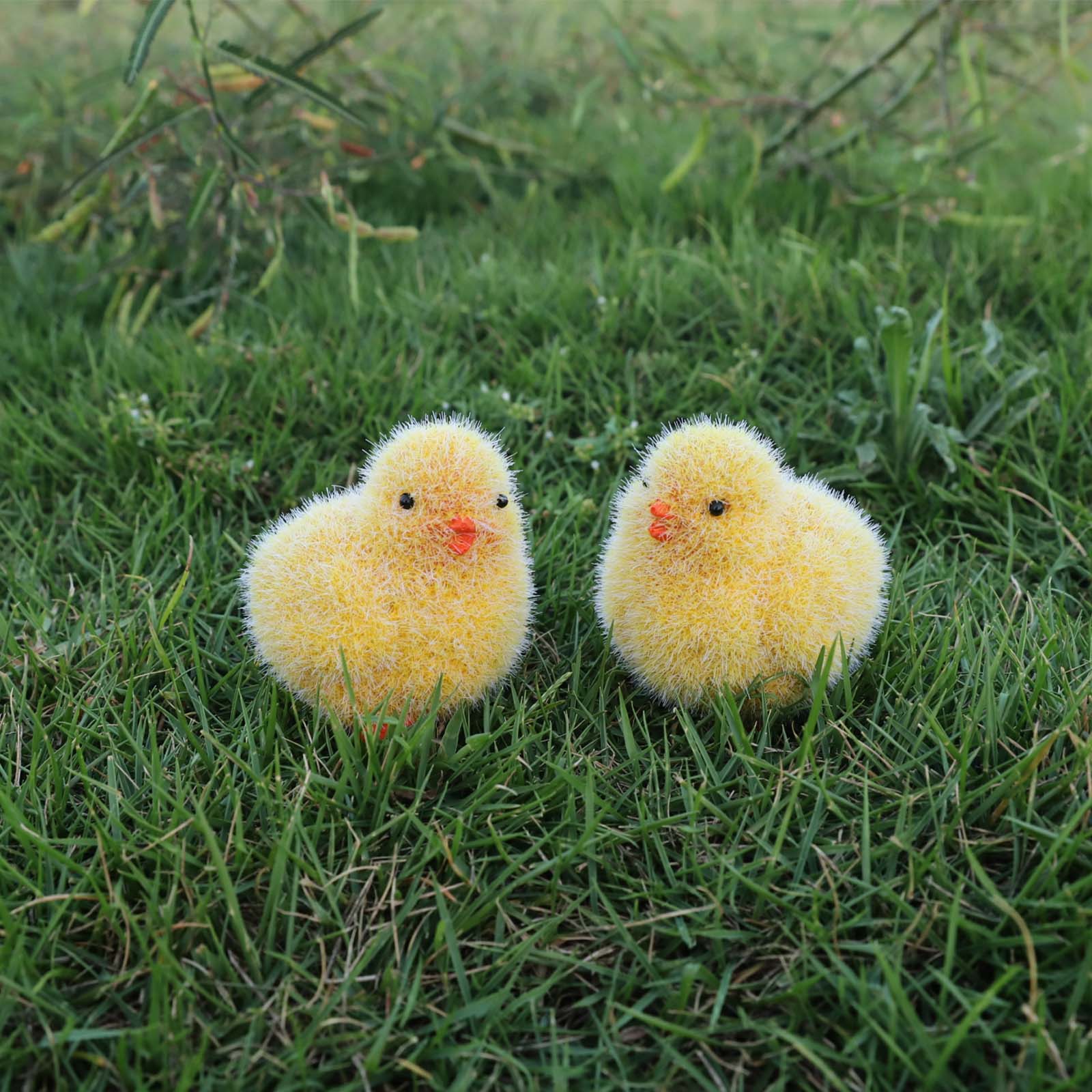 Spring easter polyresin flocking hen decoration