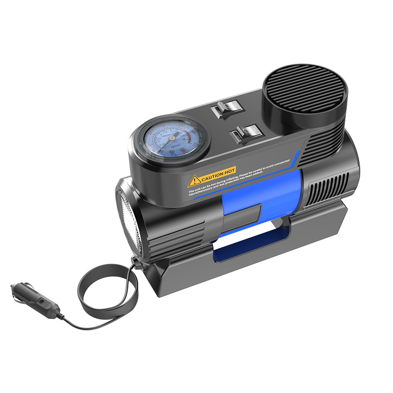 Double cylinder household 12V electric pump portable digital display emergency tire car air pump