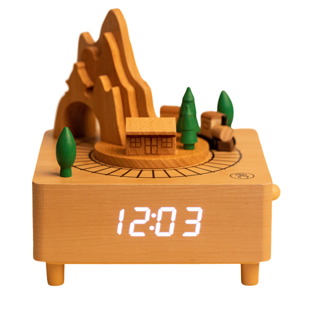 Wood Music Box Alarm Clock ET5067