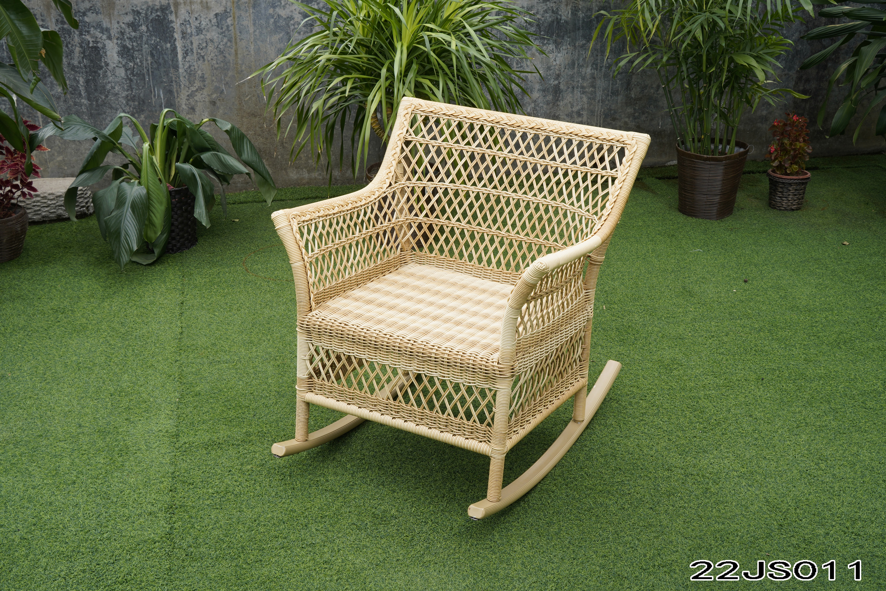 garden woven rocking chair