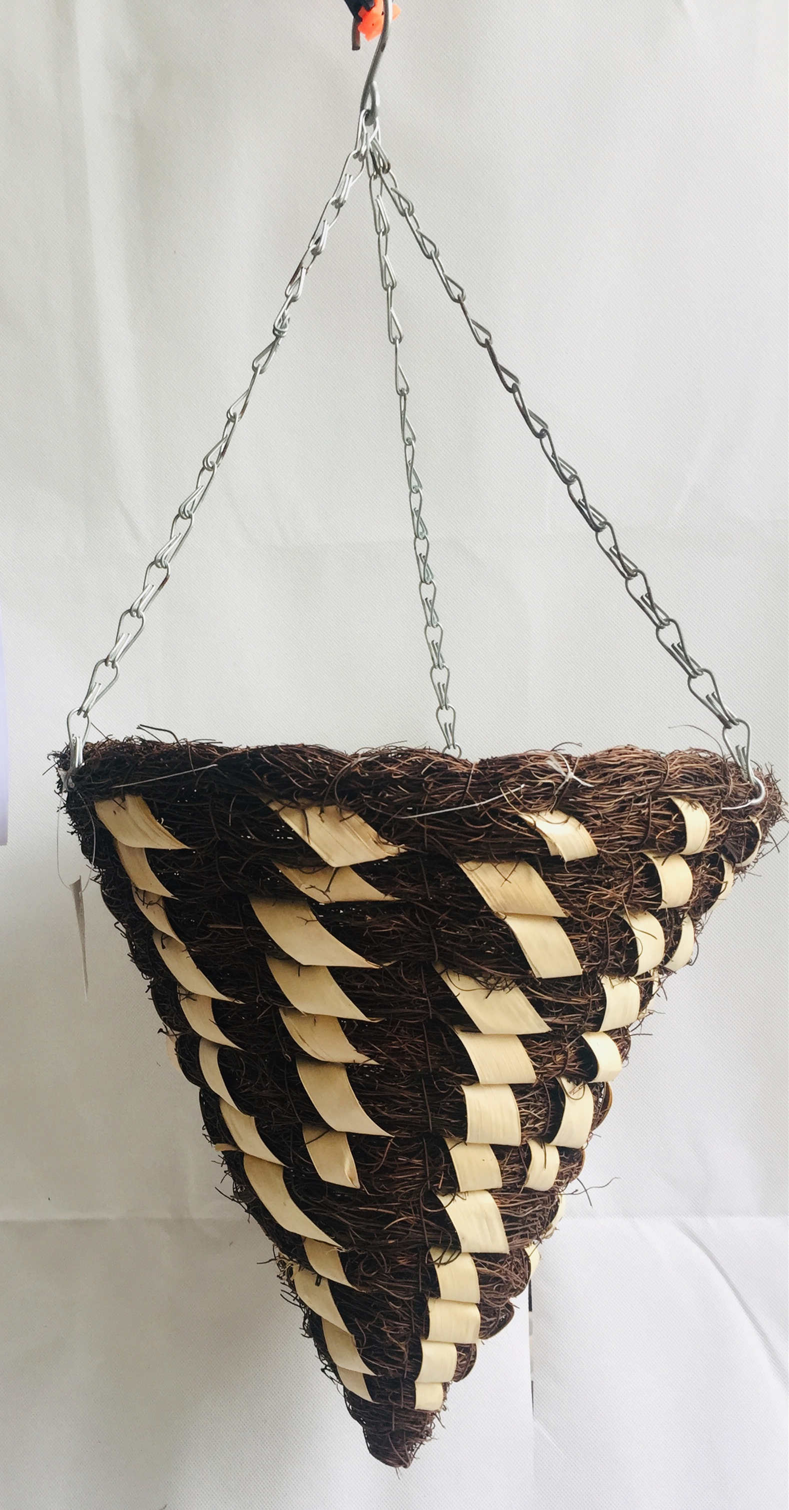 12In Sisal rattan basket planter Hanging Plant Pots Indoor Outdoor Flower Basket for Deck Patio