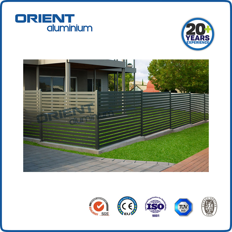 Garden aluminum slat fence panels high quality modern metal fencing designs outdoor fencing