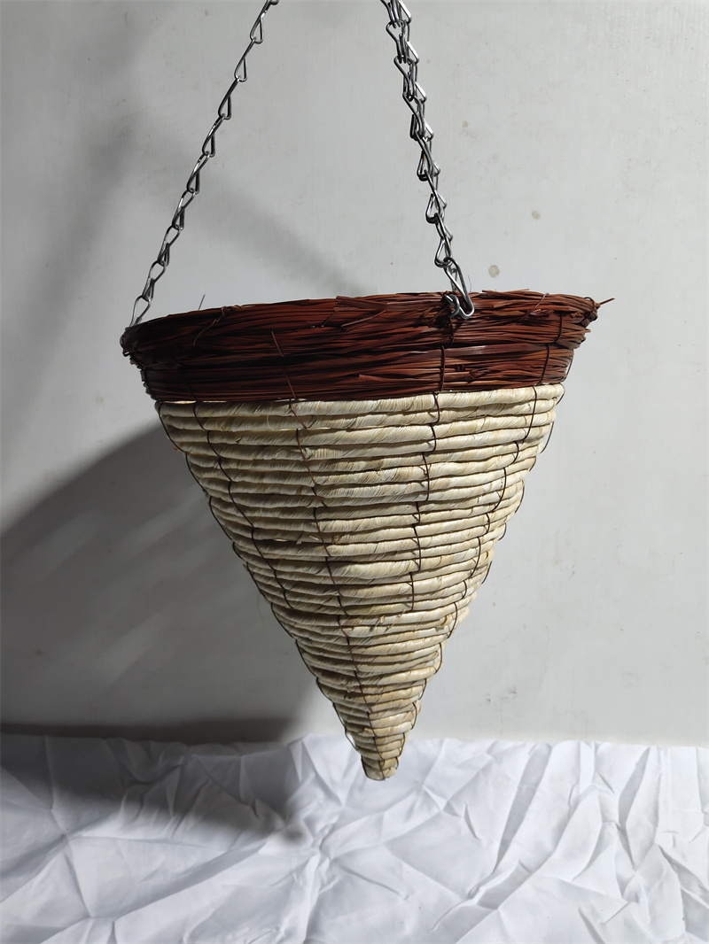 Corn rope hanging basket Cone Shaped Grower Flower Pot