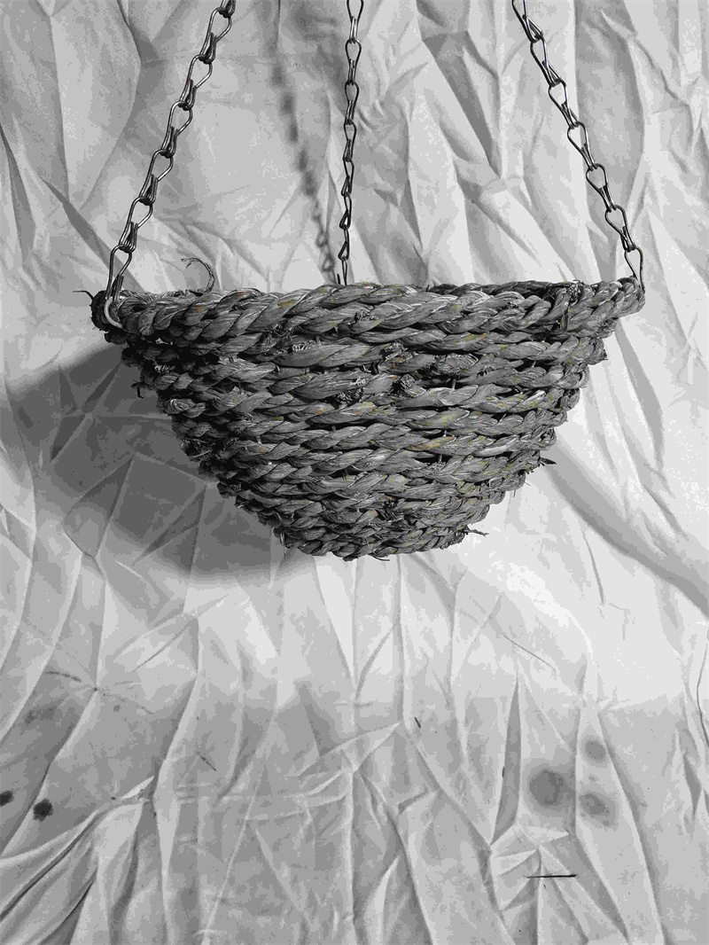 14" Mountain Grass hanging basket Brown Rattan Hanging Cone Basket Round hanging basket