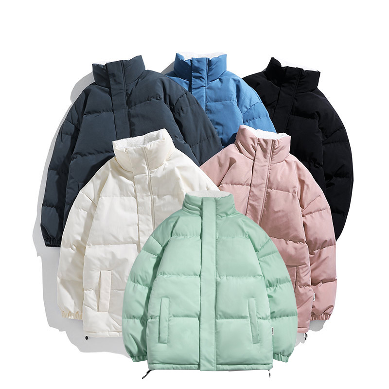 Simple basic design oversized unisex cotton-padded jacket