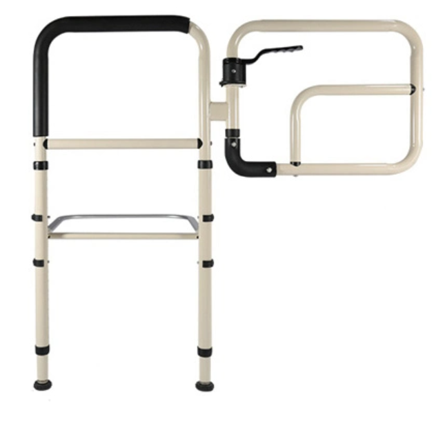 Safety Rail Wheelchair Assist Home Furniture Bed Rail with Adjustable Handle Height and 90° Rotation Rehabilitation Equipment