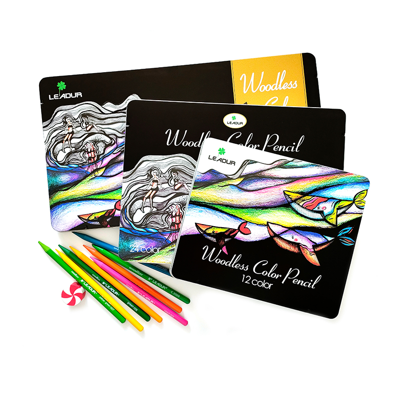 Leadur color pencil tin box drawing pencil