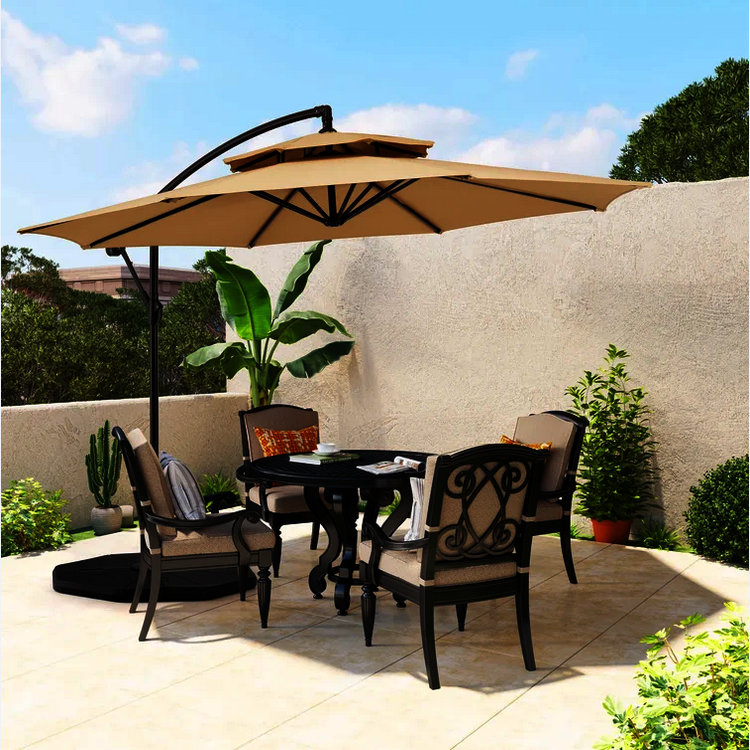 taicheng 3M double roof banana hanging umbrella outdoor garden sunshade umbrella parasol