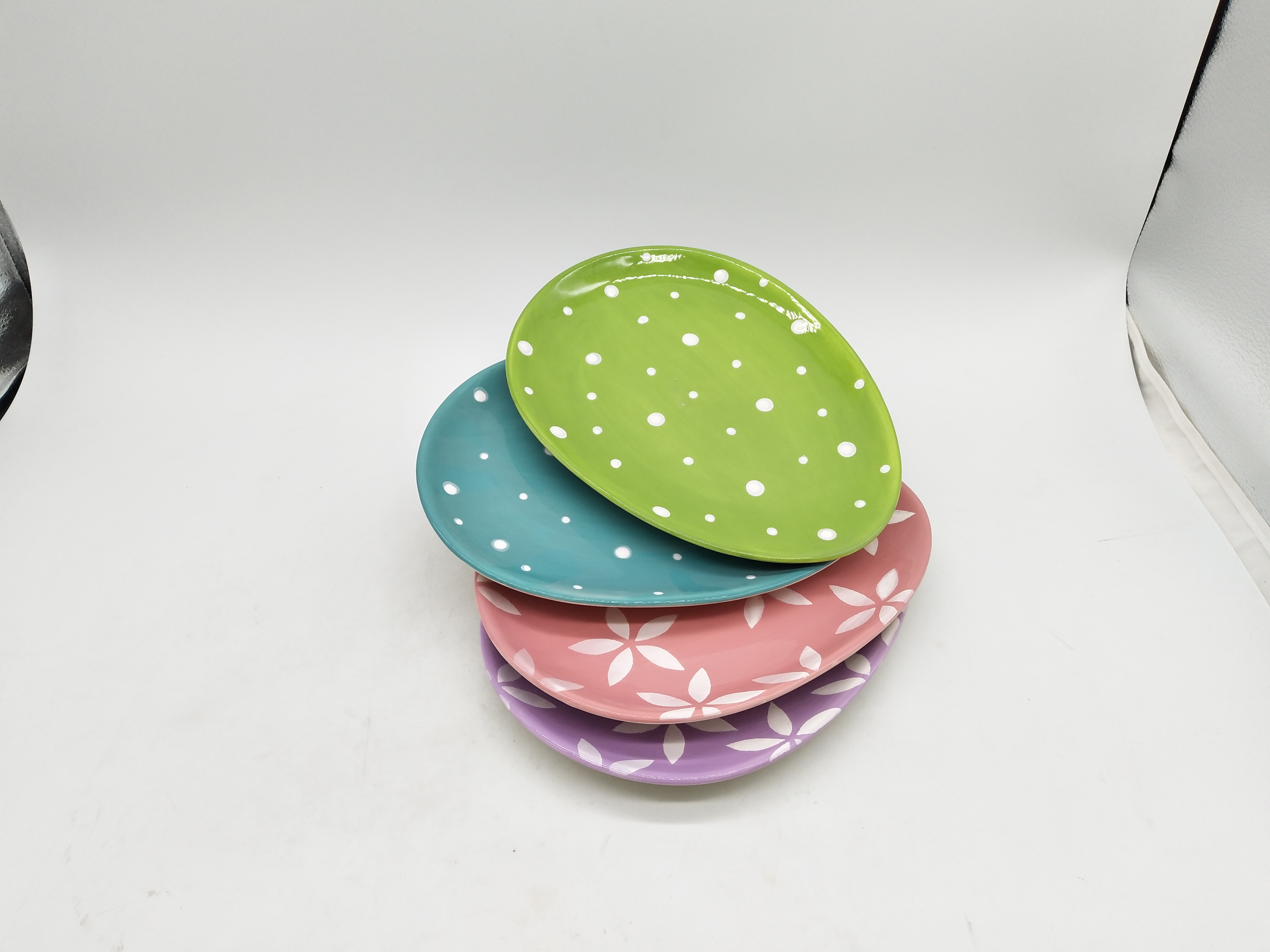 easter egg shaped ceramic plate
