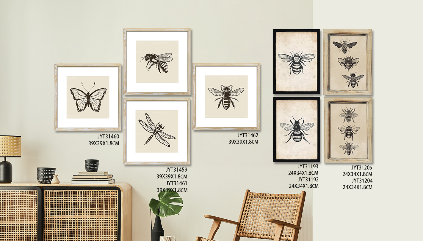 Insect wood decorative wall art