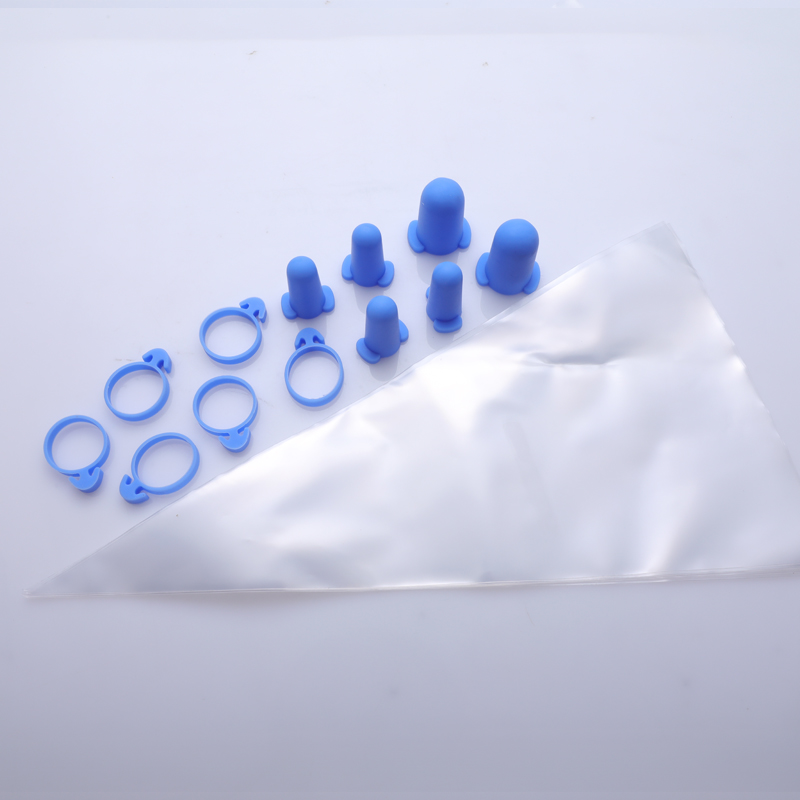 Set of icing bag caps and ties