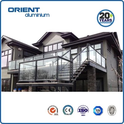 Latest Glass Aluminum Balcony Railing Exterior Glass Aluminium Clamp U Channel Stair Balcony Railing